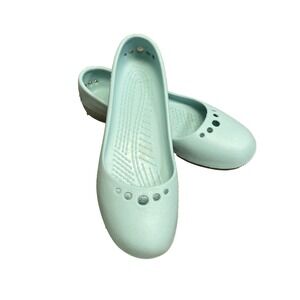 CROCS Prima Ballerina Flats Shoes Light Blue Ballet Water Comfort Womens 9